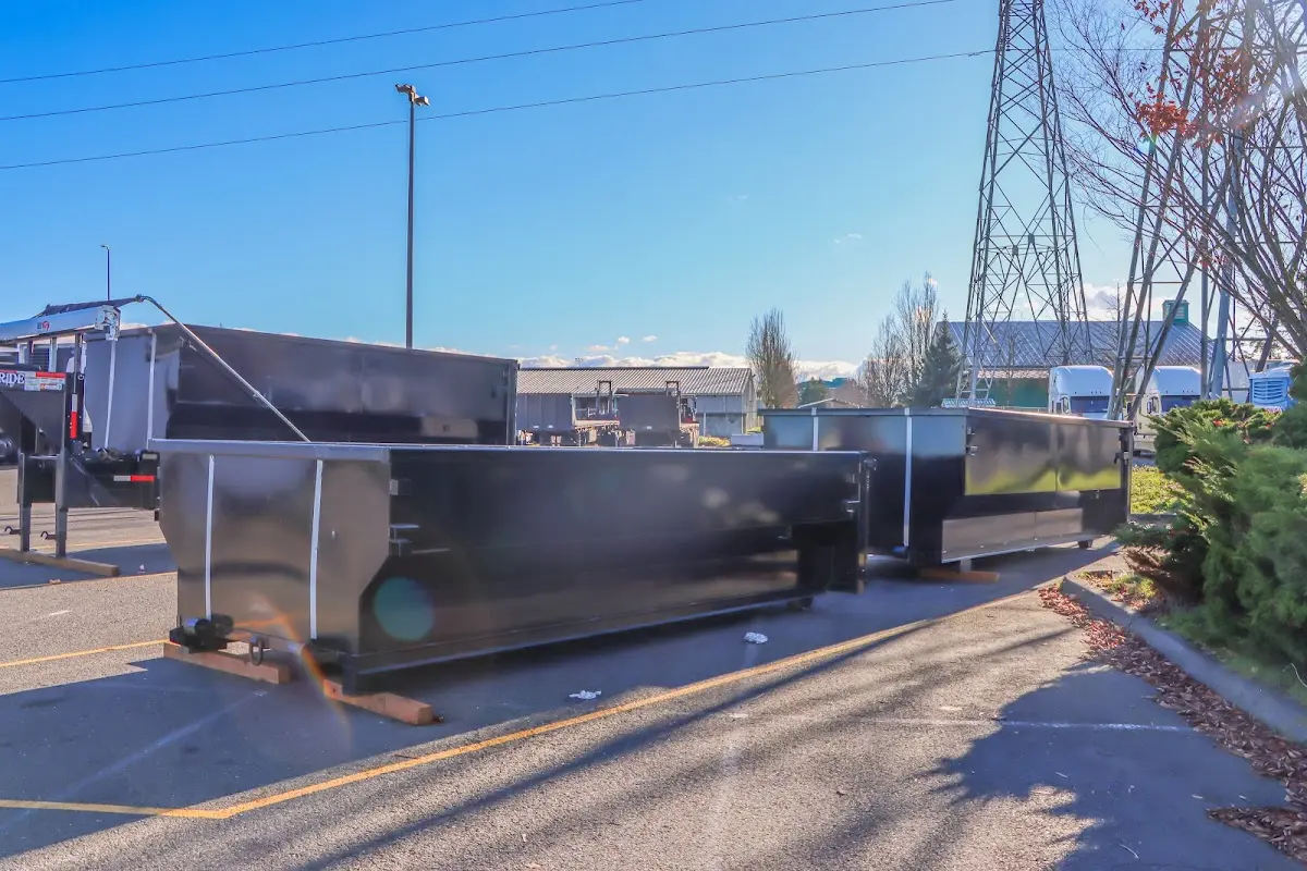 Roll-off dumpster ready for waste disposal at job site for 20 Yard Dumpster Rental in Rio Rico